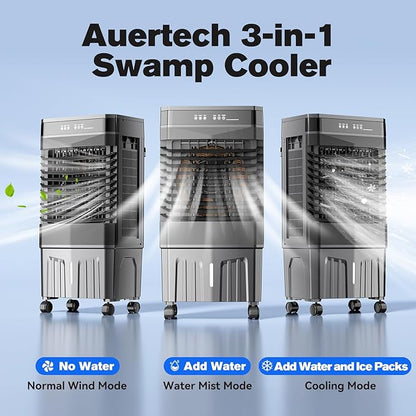 Auertech 5.5 Gal Swamp Cooler, 1800 CFM Portable Evaporative Air Cooler - Image 5