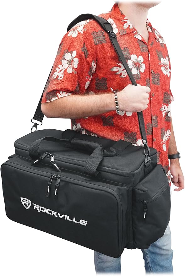 Rockville UT-BAG10 DJ Utility/Cable Bag, 10 Compartments, Padded Straps - Image 8