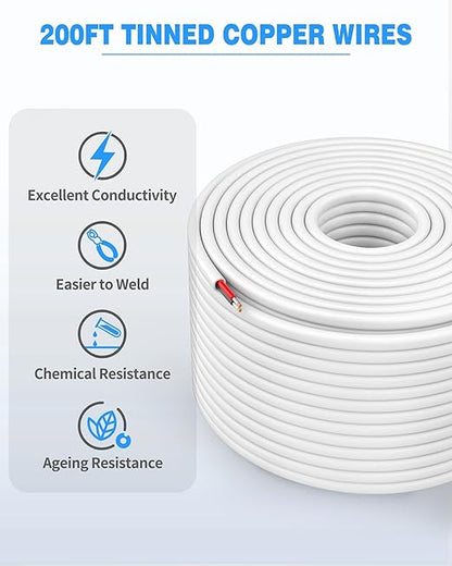 NAOVEO 16 Gauge Wire 2 Conductor Electrical Wire, 16 AWG Stranded PVC Tinned - Image 6