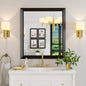 Amorho Black Bathroom Mirror, 36x32 Inch Thick Metal Framed Wall Mirrors by Amorho