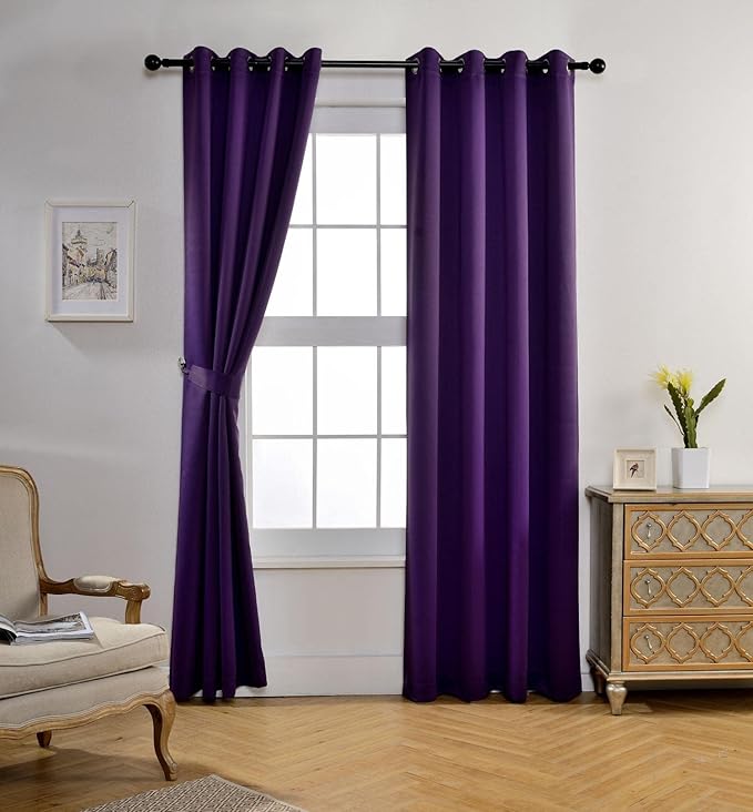 MIUCO Thermal Insulated Grommet Window Blackout Curtains Panels - Image 2
