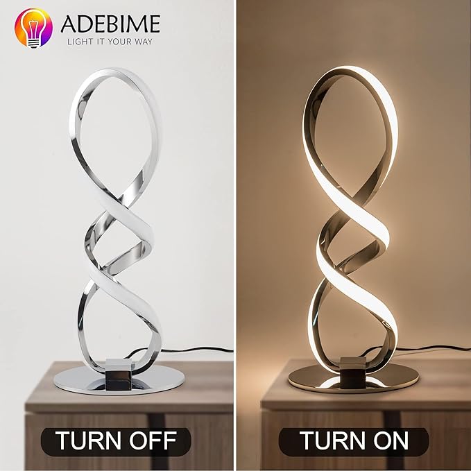 LED Spiral Bedside Table Lamp, Stepless Dimmable 12W 3000K Warm White, Modern - Image 4