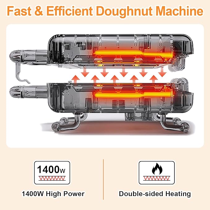 2025 Mini Donut Maker Machine for Home, Kid-Friendly 16-Hole Electric Doughnut - Image 3