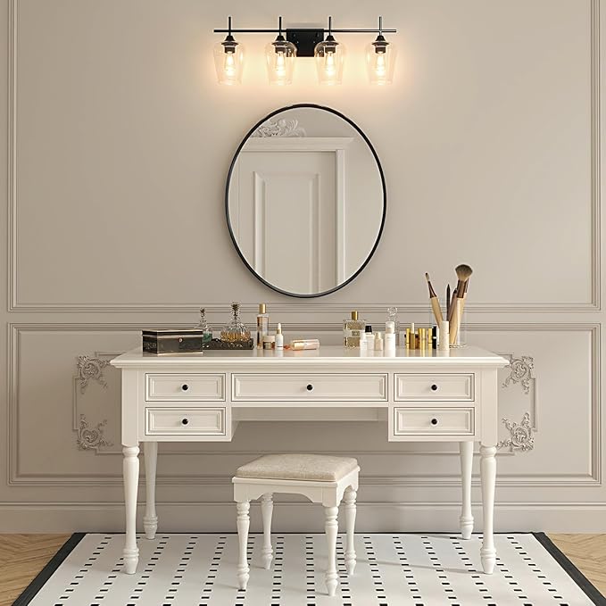 VONLUCE Bathroom Vanity Light, 4 Light Bathroom Light Fixture Over Mirror - Image 8