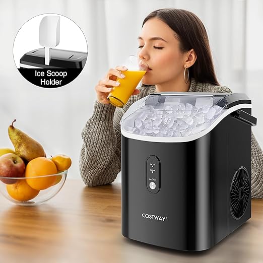 COSTWAY Nugget Countertop Ice Maker, Ready in 6 Mins, 34 lbs/24H, Ice Machine - Image 2