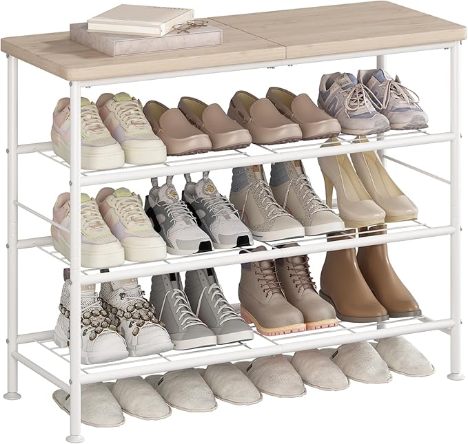 SUOERNUO Shoe Rack Organizer 4 Tier by MAKELIFESIMPLE