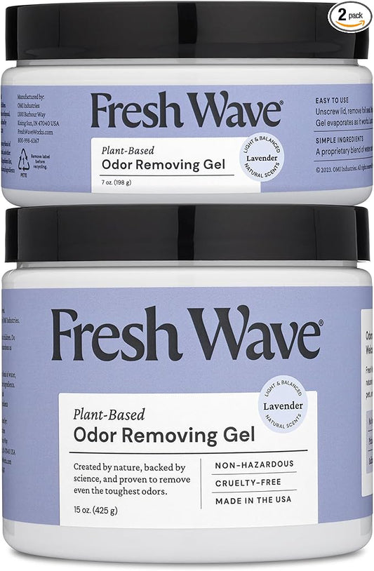 Fresh Wave Lavender Odor Removing Gel, 15 oz. & 7 oz.| Safer Odor Absorbers by FreshWave