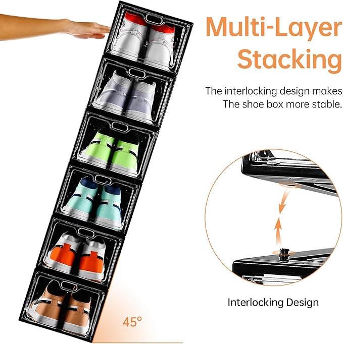 12 Pack Large Shoe Storage Box, Shoe Containers - Image 4