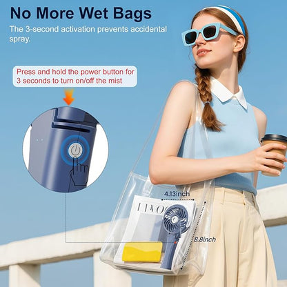 HandFan Upgraded Portable Handheld Misting Fan, Rechargeable Personal Mister Fan - Image 5