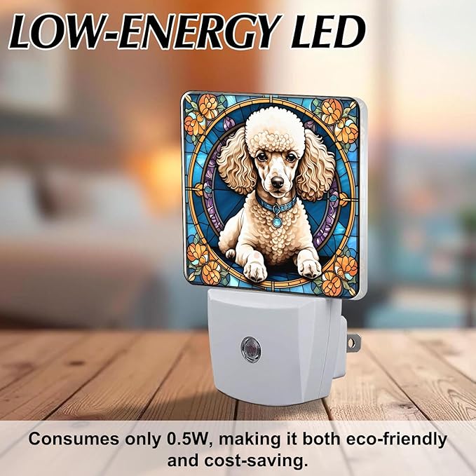 PODMemory Poodle Stained Glass Night Lights Plug into Wall - Image 6