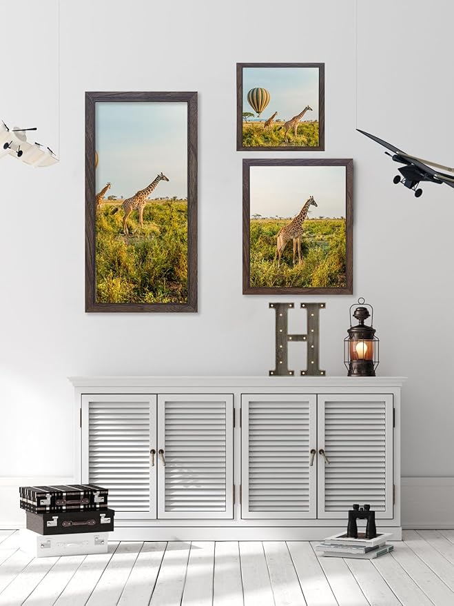 TKYGU 12x24 Picture frame Set of 3, Wooden frame 12x24 Wall Gallery Poster - Image 4
