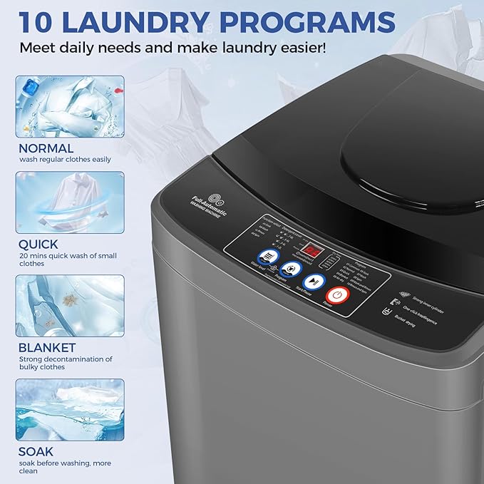 Nictemaw Portable Washing Machine 20Lbs Portable Washer - Image 3