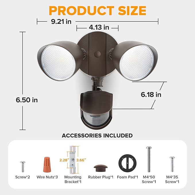 LUTEC 32W 3500 Lumen LED Security Lights Motion Sensor Light Outdoor, 5000K - Image 6