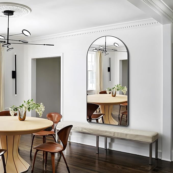 GLASHOM Arched Bathroom Mirror, Wall Mounted Mirror, Living Room, Vertically - Image 9