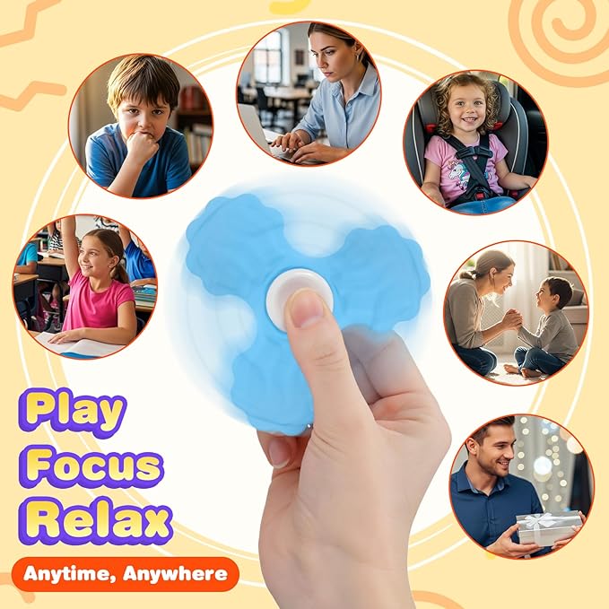 3 PCS Silicone Fidget Spinners, Sensory Toys - Image 5