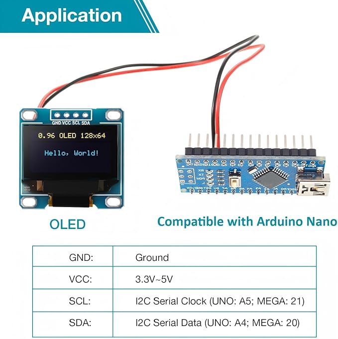 Weewooday 5 Pieces 0.96 Inch OLED Module 12864 128x64 Driver IIC I2C Serial - Image 4