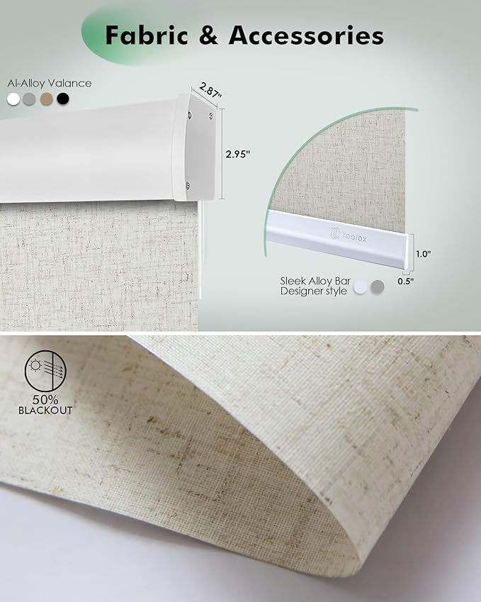 Yoolax Motorized Blinds with Remote, Light Filtering Remote Shades - Image 5