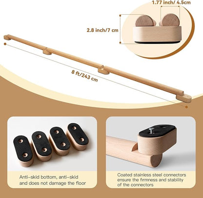 8 FT Adjustable Beech Wood Balance Beam - Image 2