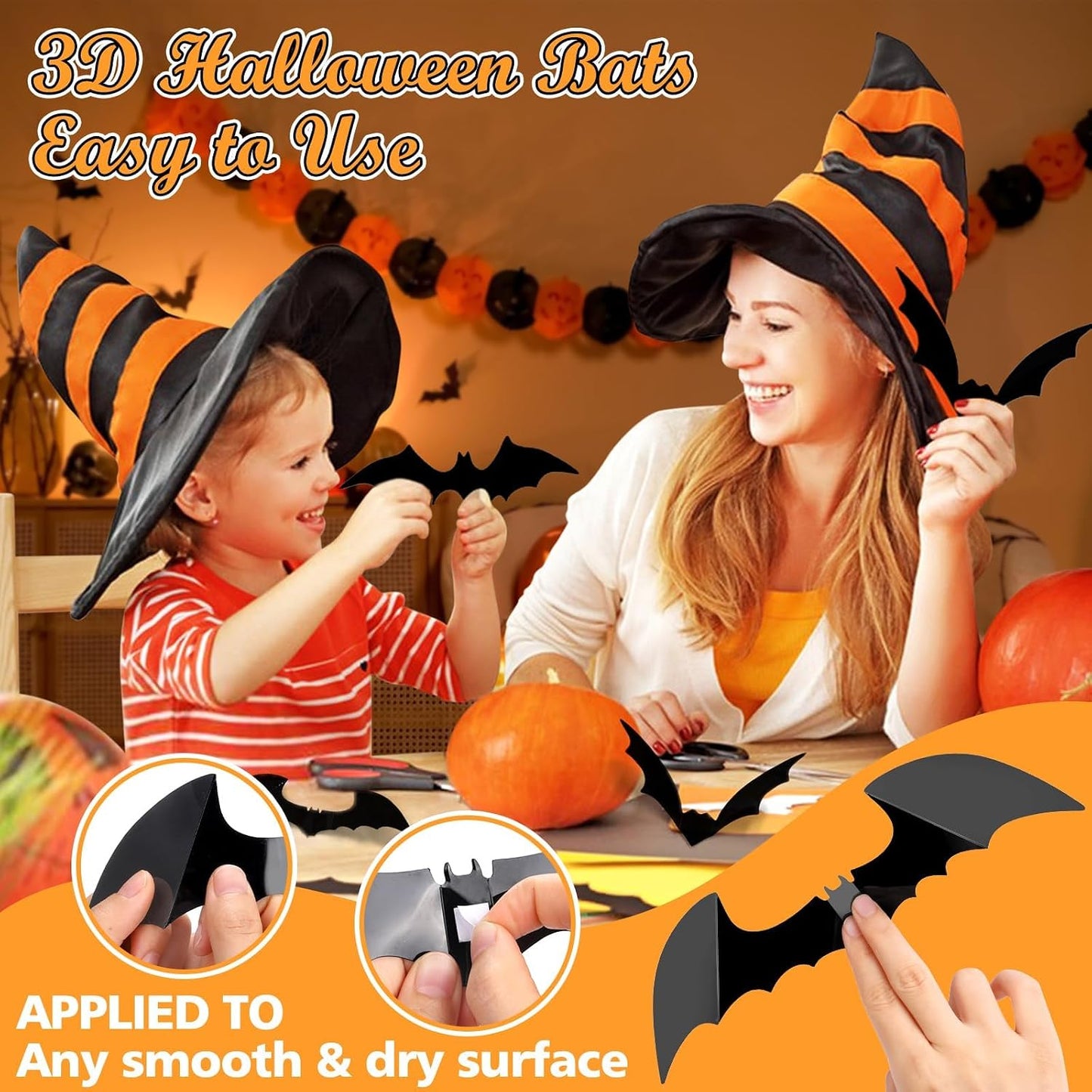 LUDILO 100Pcs Bats Halloween Decorations: Halloween Bats Wall Décor Sticker | PVC 3D Bats Wall Stickers, Scary Halloween Party Decorations Indoor Outdoor, DIY Home/Window/Door/Décor, Fall Décor