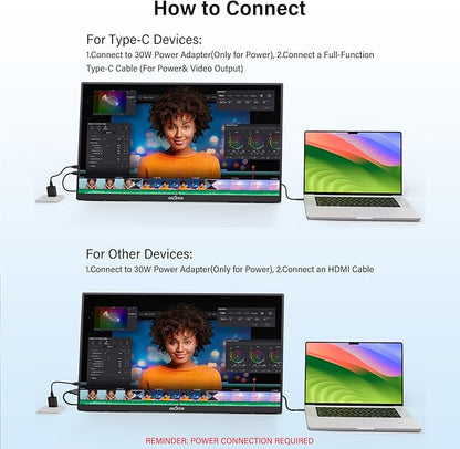 InnoView Large Portable Monitor 23.8inch FHD 1080P 144Hz USB-C, HDMI Computer - Image 5