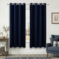 Navy Blue Black Out Curtains 63 Inch Long 2 Panels Burg, Thermal Insulated Pair by KOUFALL