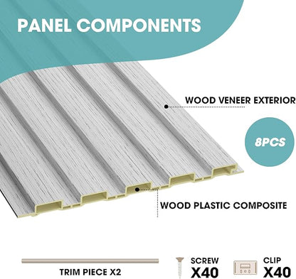 OUZUGIE WPC Acoustic Slat Wall Paneling, Living Room, TV Background, Study Room - Image 4