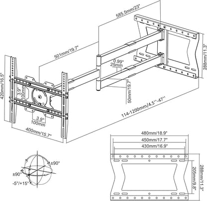 Physix 2120 Long arm TV Wall Mount - Image 5