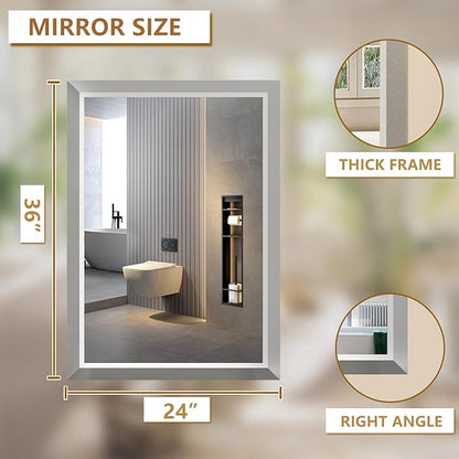 SMIROR Brushed Silver Bathroom Mirror - Image 2