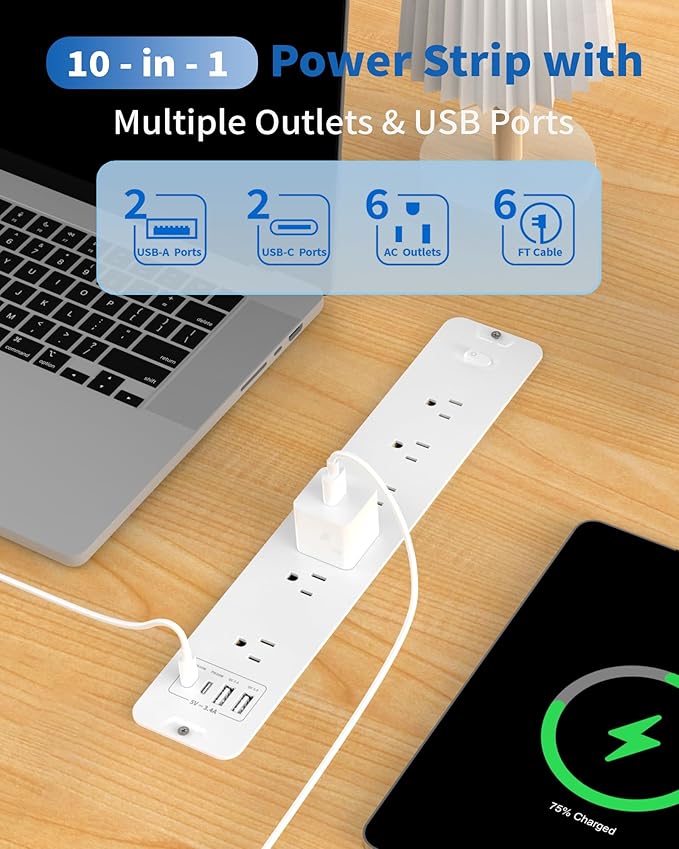 Inhwatek Recessed Power Strip, Surge Protector - Image 5