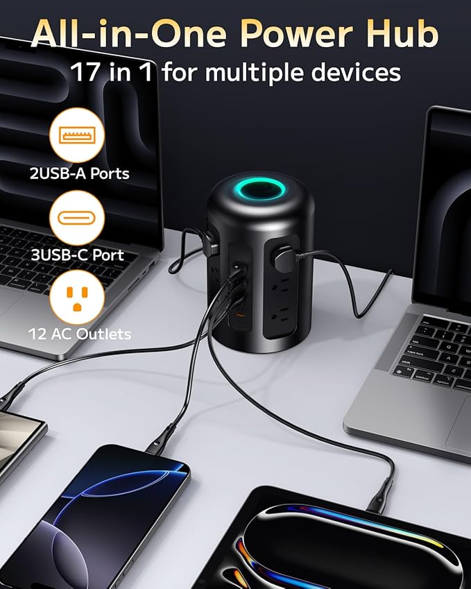 Yegosh Power Strip Tower Surge Protector - Image 2