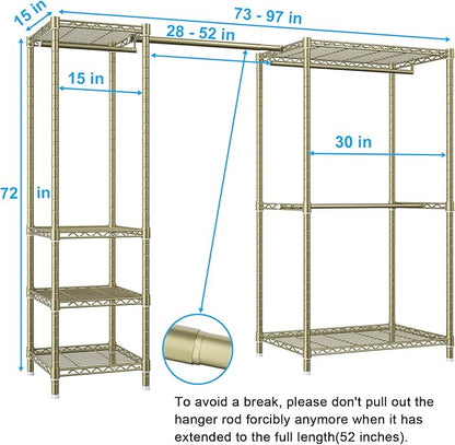 Ulif E10 Clothes Rack（With Stretchable Hanger Rod）Freestanding Clothing Racks - Image 2