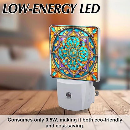 PODMemory Mandala Stained Glass Night Lights Plug into Wall - Image 6