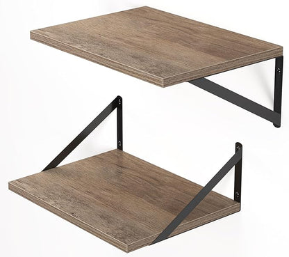 Heimlove Deep Floating Shelves for Wall, 16W x 12D Rustic Grey Wood Wall - Image 8