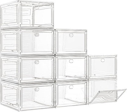 7 code Large Clear Shoe Boxes Organizer【Thicker Material】 Stronger Shoe Box by 7+code