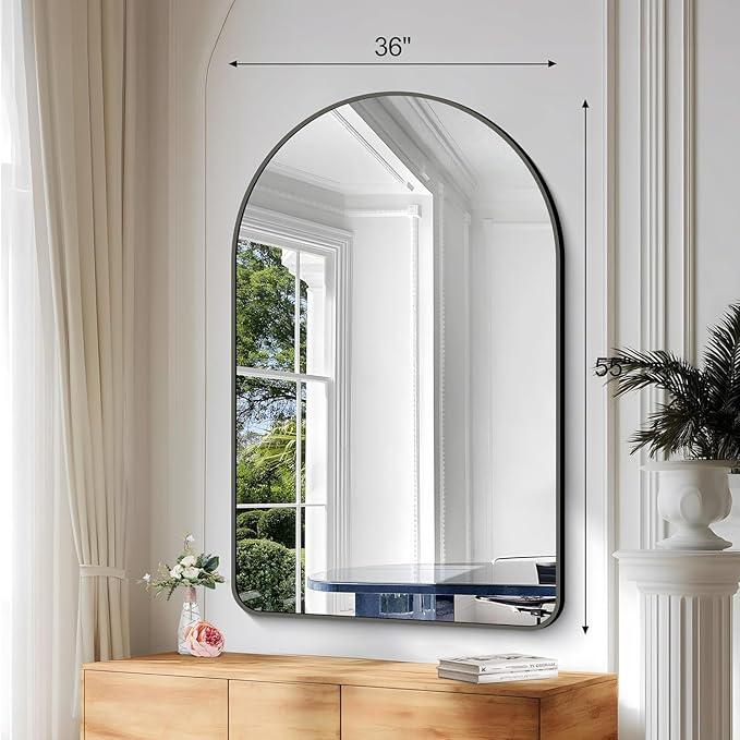 Arched Bathroom Mirror, Wall Mounted Mirror, Living Room, Hanging or Leaning - Image 3