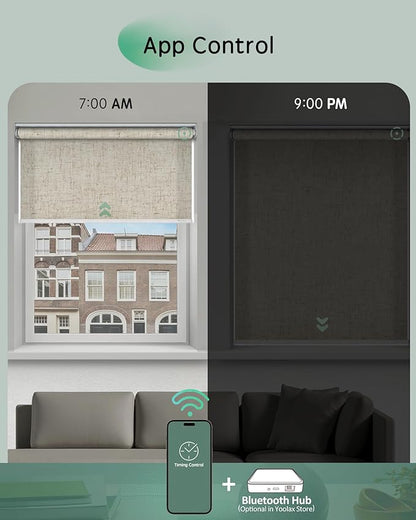 Yoolax Motorized Blinds App Control, Light Filtering Motorized Shades - Image 4