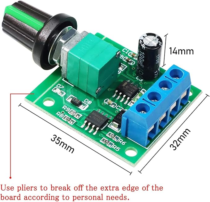 Gebildet 4pcs PWM Low Voltage Motor Speed Controller DC 1.8V/3V/5V/6V/12V 2A - Image 4