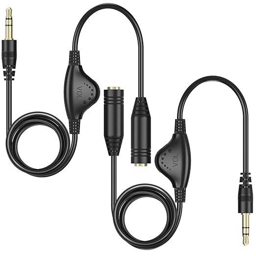 PChero 2 Packs 3.5mm Headphone Extension Cable, 3.3FT Male to Female Stereo by PChero
