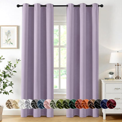 MIULEE Lilac Blackout Curtains for Bedroom Living Room 84 Inches Long 2 Panels by MIULEE