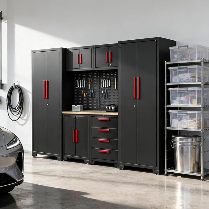 Garage Storage Cabinet System, Cabinet Drawers, Pegboard - Image 6