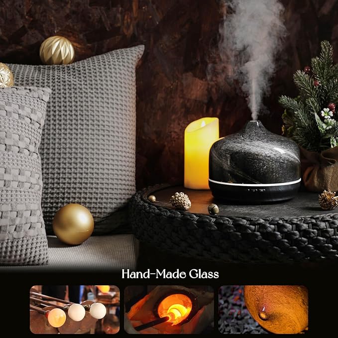 Porseme 500ml Glass Essential Oil Diffuser Aromatherapy Ultrasonic Cool Mist - Image 5