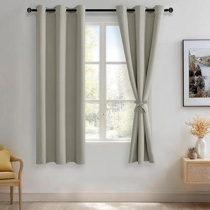 JIUZHEN Sliver Grey Blackout Curtains by JIUZHEN