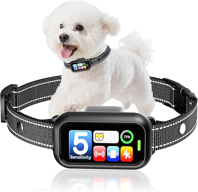 Dog Bark Collar 1-Second Quick Bark Stopping, Smart Humane Training Collar by Unknown