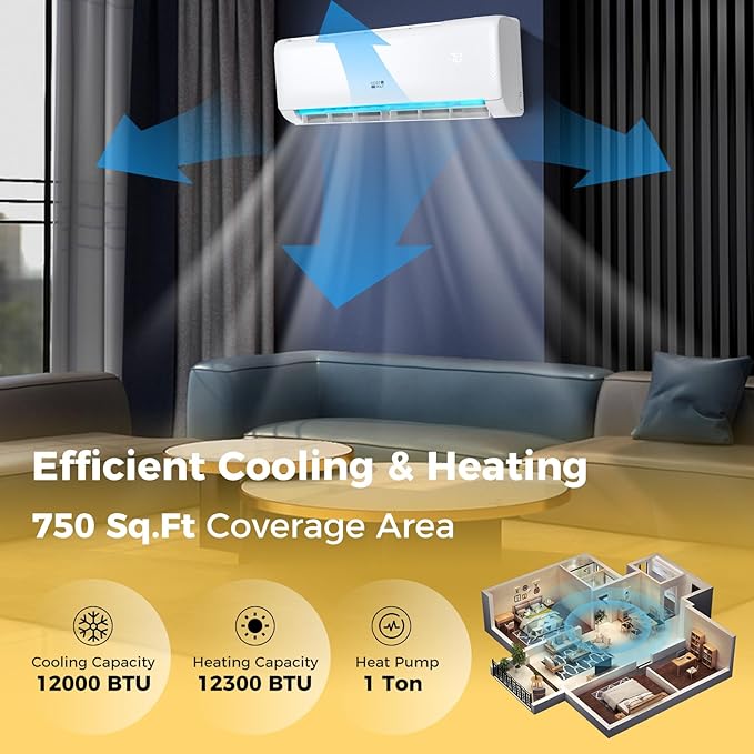 COSTWAY 12, 000 BTU Mini Split Air Conditioner, - Image 4