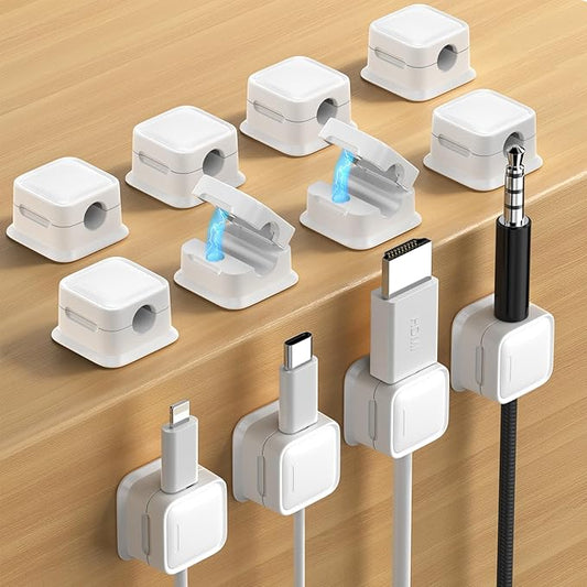 12 Pack Magnetic Cord Organizer Holder, Strong Adhesive Desk Cable Management by Costop