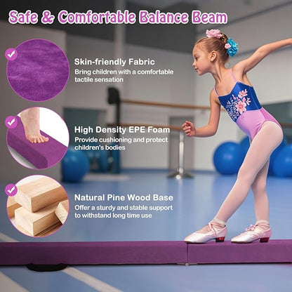 Giantex 7FT/8FT/9FT Balance Beam, Folding Gymnastics Beam w/Carry Handles - Image 4