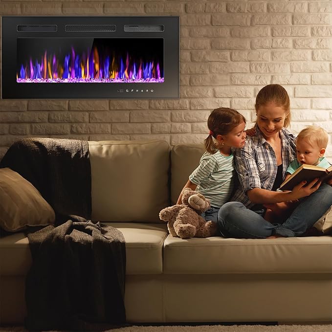 36" Electric Fireplace Wall Mounted and Recessed - Image 9