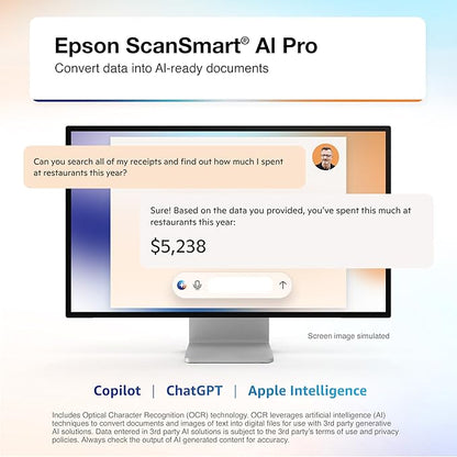 Epson RapidReceipt RR-600W Wireless Desktop Color 2-Sided Receipt & Document - Image 2