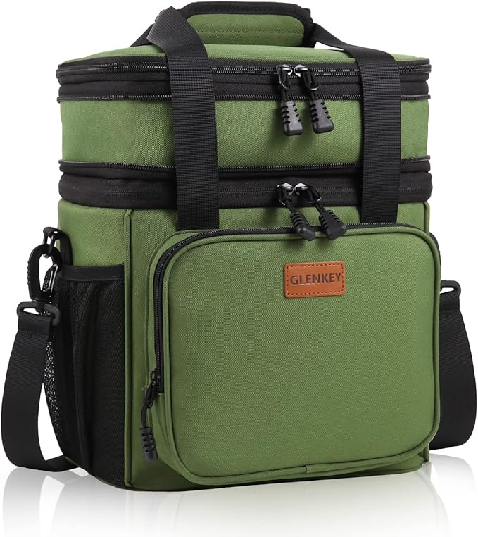Expandable Large Insulated Lunch Box, Heavy Duty Lunch Cooler Bag Durable by GLENKEY