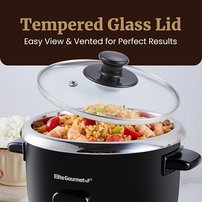 Elite Gourmet ERC006SS 6-Cup Electric Rice Cooker - Image 3